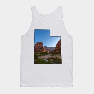 Utah State Outline (Zion National Park Angel's Landing) Tank Top